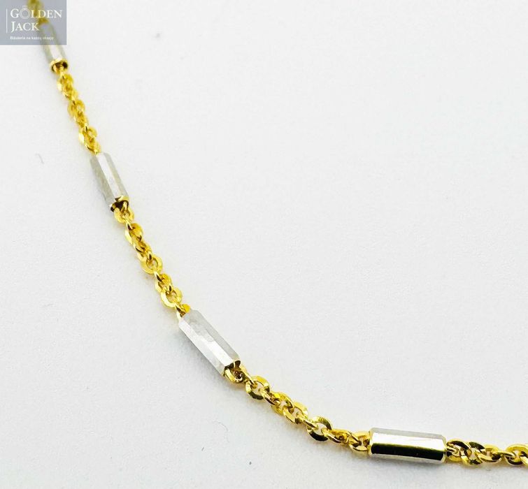 Złoty łańcuszek splot Ankier blaszki złoto pr. 585 waga 3,37g dł. 50cm