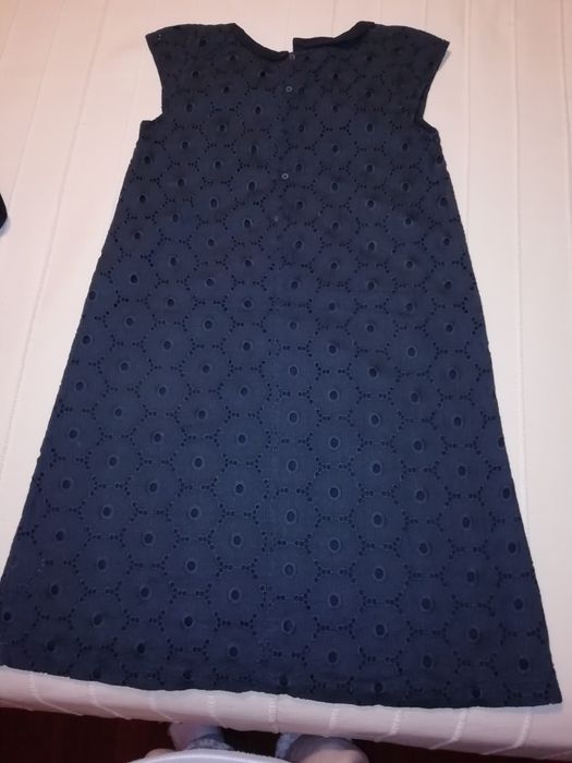 Vestido de menina LITTLE COUTURE azul marinho com casaco