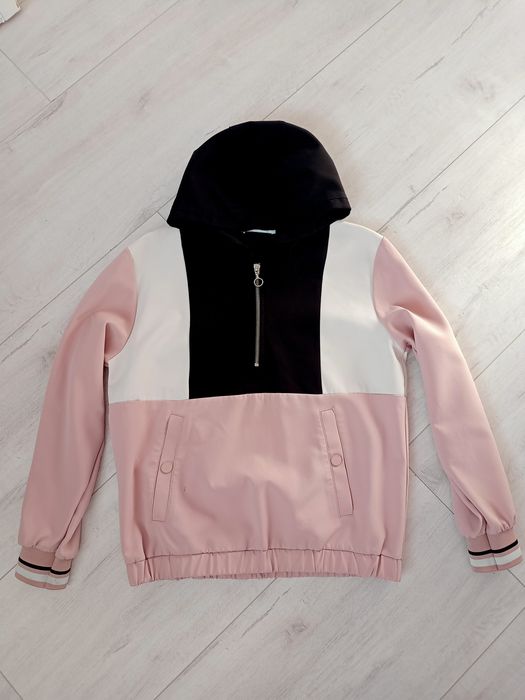 Kurtka 164 Zara Girls wiatrówka różowa bluza z kapturem oversize mega