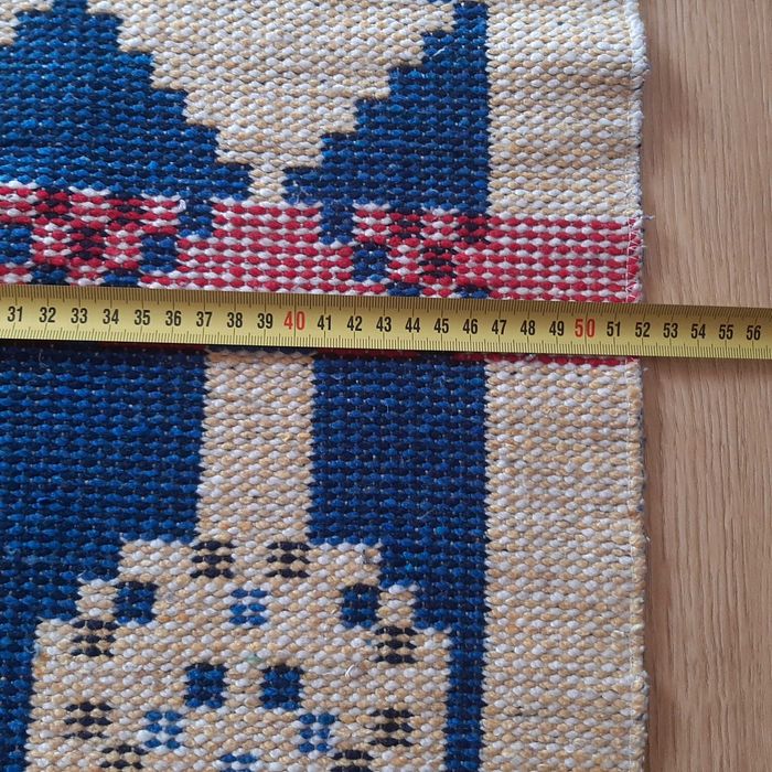 Conjunto de 2 Tapetes Azuis Reversíveis 100x50cm