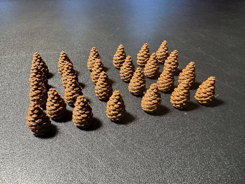 Szyszki znacznik przyrody do gry Kaskadia 25 sztuk druk 3d