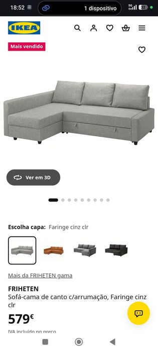 Sofá 3 lugares chaise longue