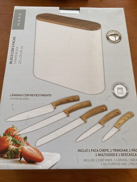 Bloco com 5 facas novas