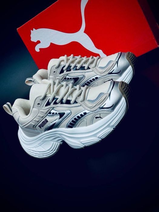 Акційна ціна жіночі кросівки Puma бежеві/високі Кроссовки пума высокие