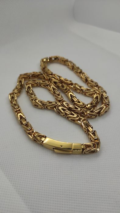 Naszyjnik król orginalny srebrny lub złoty 65cm zapięcie szuflada