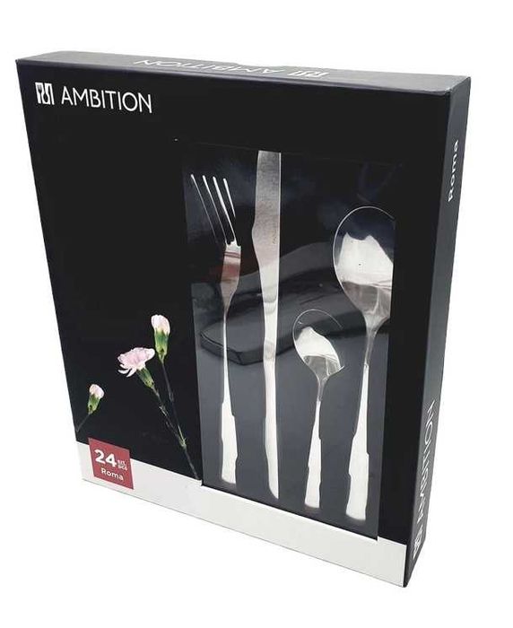 Ambition sztućce zestaw 24 szt ze stali nierdzewnej komplet dla 6 osób