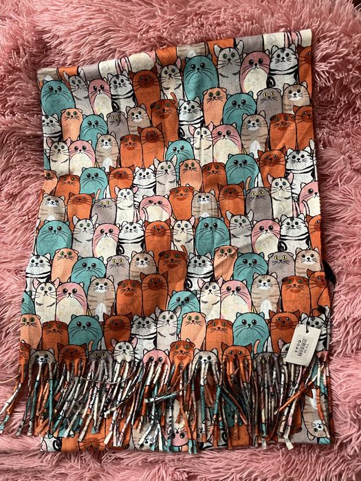 Шарф женский с котами