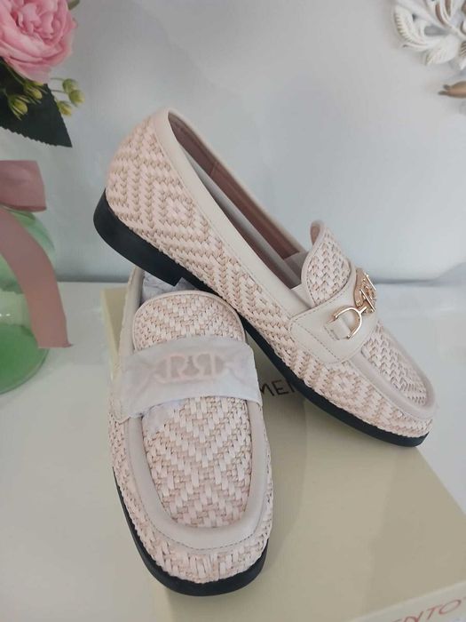 Mocassins Rinascimento Trançados Bege - Tamanho 37 | Novos com Etiqueta