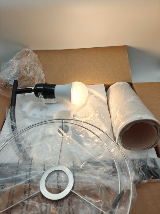 Lâmpada de Pé LED 154 cm – 9 W, 3000–6000 K, Cúpula de Linho