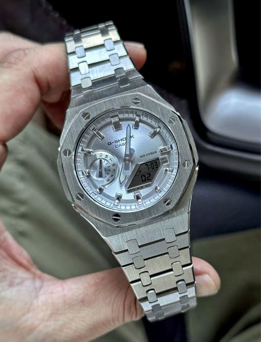 Casio GA 2100 custom годинник Оригінал металевий корпус , кастом часы