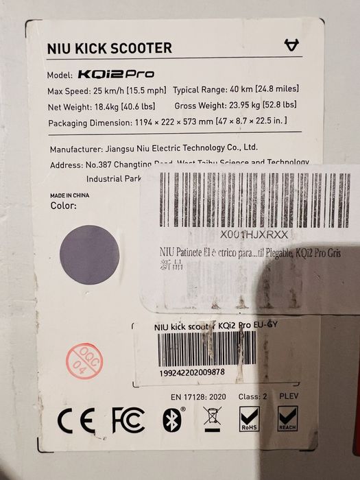 Trotinete Elétrica NIU KQi2 Pro