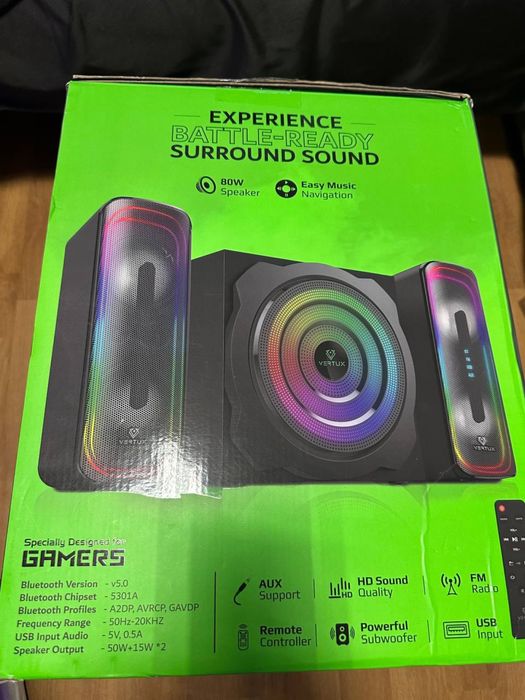 Zestaw głośników Vertux SonicThunder-80 2.1 LED Black