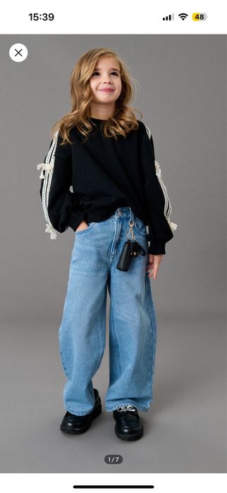 Широкі джинси для дівчинки сінсей 140 см