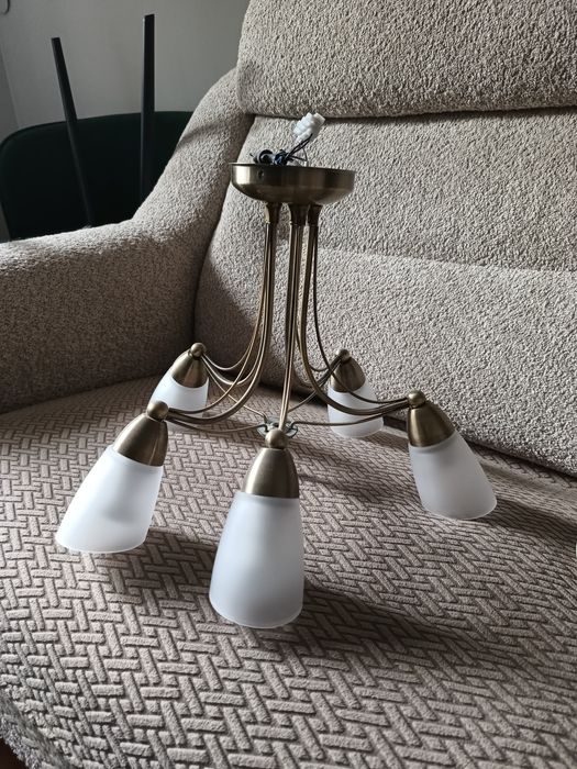 Lampa żyrandol złoty