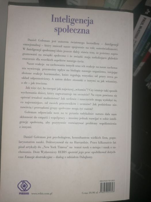 książka inteligencja społeczna daniel goleman