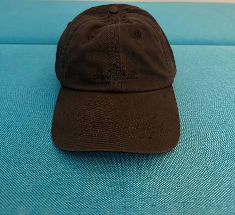 Кепка Stone Island чорна чоловіча бавовна