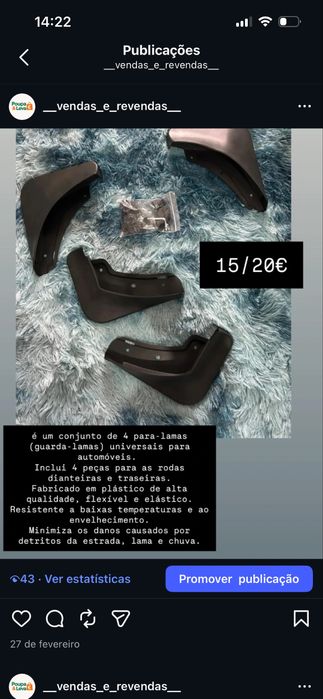 Conjunto de 4 Para-lamas Universais (Guarda-lamas) – Proteção Total