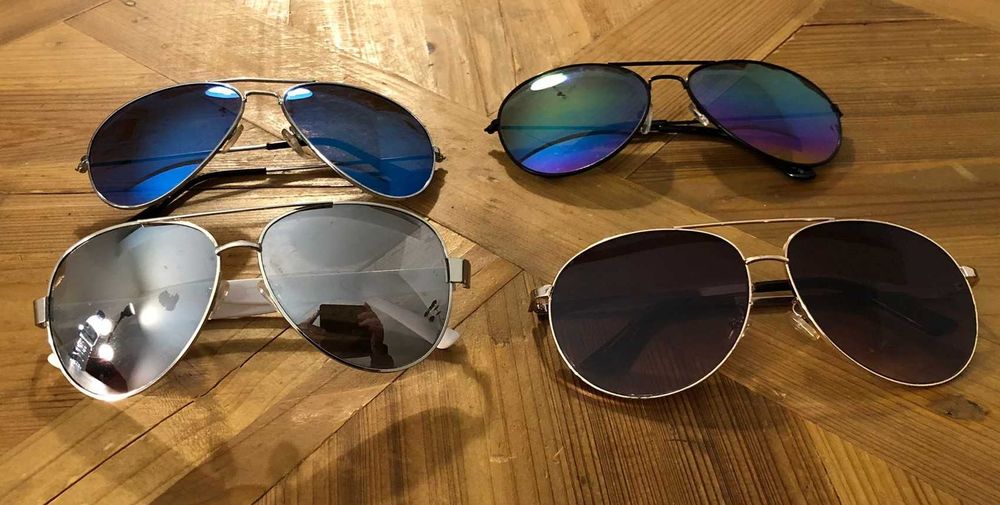 Lote de 4 pares de Óculos Estilo Aviador