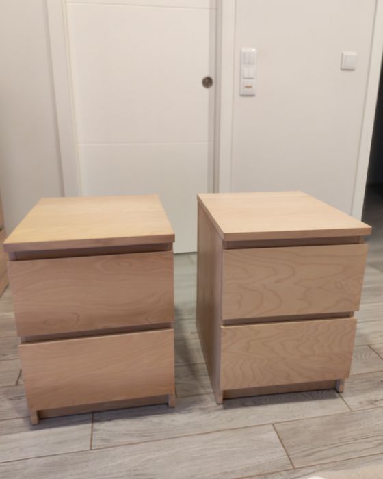 2 cómodas MALM 
Cómoda c/2 gavetas, chapa de carvalho c/velatu