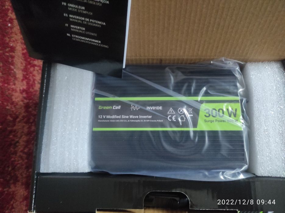 Перетворювач напруги(інвертор) Green Cell 12В-220В 300W