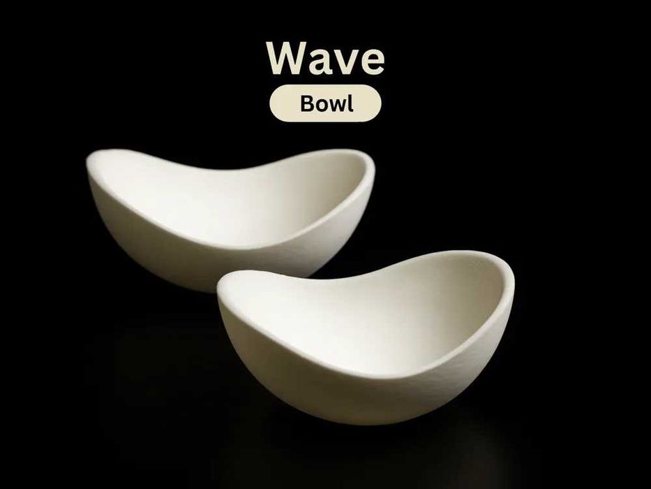 Nowoczesna Misa Biała Organiczna Falowana Wave Bowl Japandi Loft Prezent