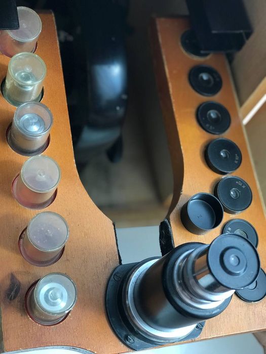 Мікроскоп СССР, повний комплект, микроскоп, антиквар