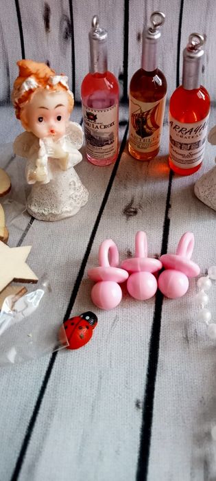 Aniołki, butelki, smoczki ślub komunia chrzciny rękodzieło