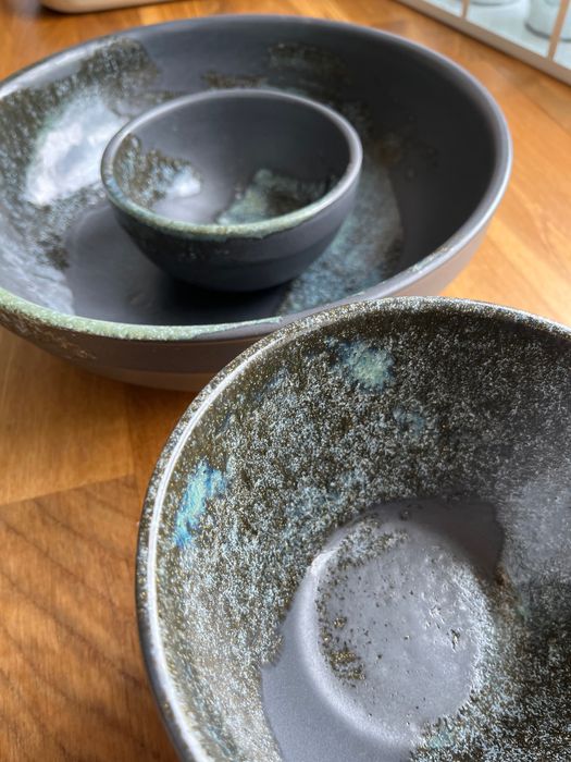 Misa i miski zestaw 4 sztuk w odcieniach szarości