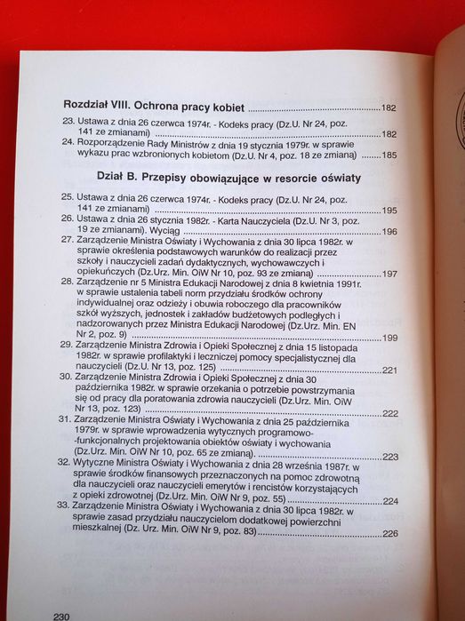 Ustawodawstwo szkolne cz. VIII - Bezpieczeństwo i higiena pracy