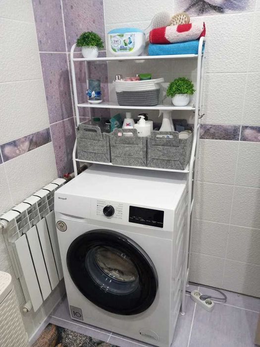 Металлическая стойка - стеллаж 156х65 над машинкой стелаж ванний