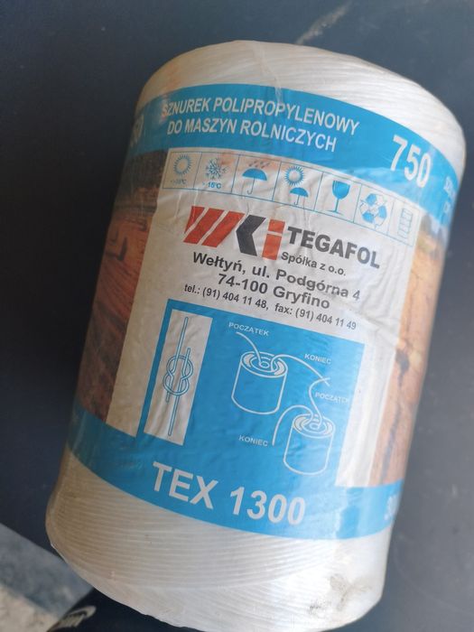 Sznurek Rolniczy do prasy  Polipropylenowy tex 1300 3000mb