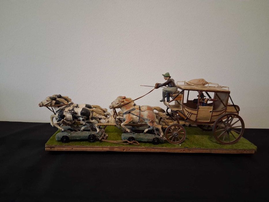 Coleção Figuras Miniaturas índios e cowboys + Carruagens Antigas