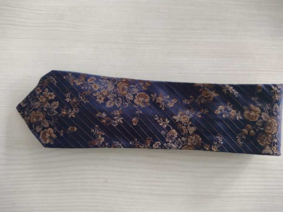 Męski krawat jedwabny marki KENZO oryginalny VINTAGE lata 90