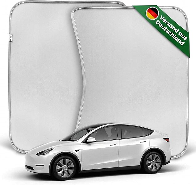 TESSI Osłona Przeciwsłoneczna Dachu Tesla Model Y 2szt Jasnoszara Term