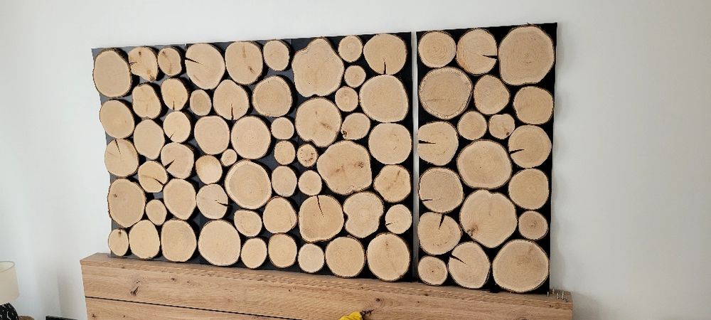 Panel scienny 4szt krążki drewna plastry