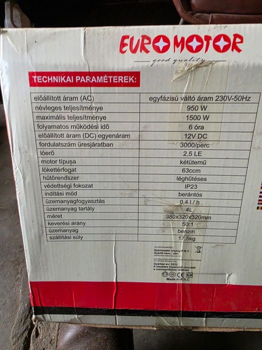 Генератор бензиновий Euromotor M-62 1500 Вт