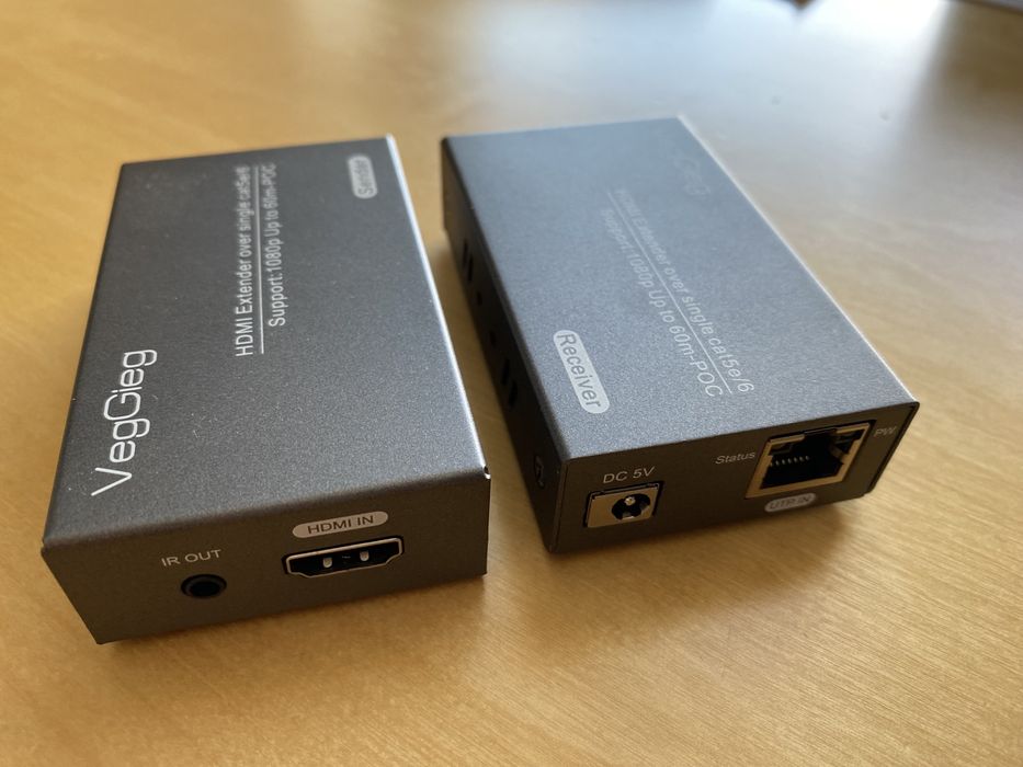 Adapter VegGieg HDMI Extender Over Ethernet 60m