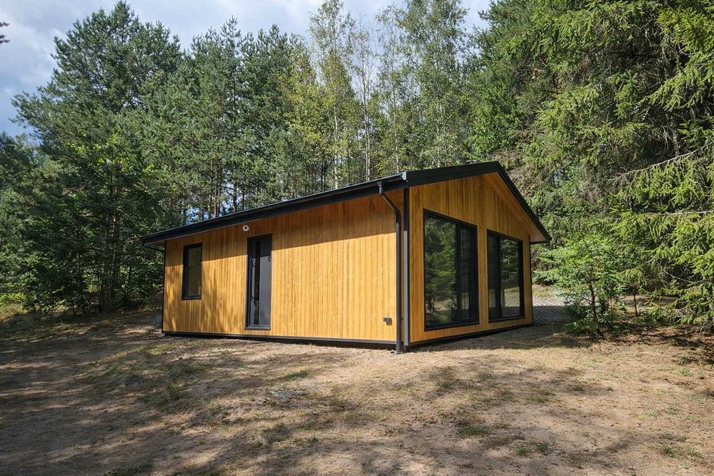 Dom drewniany parterowy 75m, domek letniskowy, całoroczny, konstrukcja