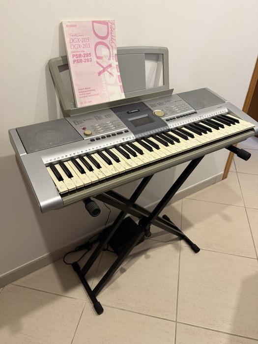 Teclado Yamaha PSR-295 + Suporte + Fonte Original + Manual