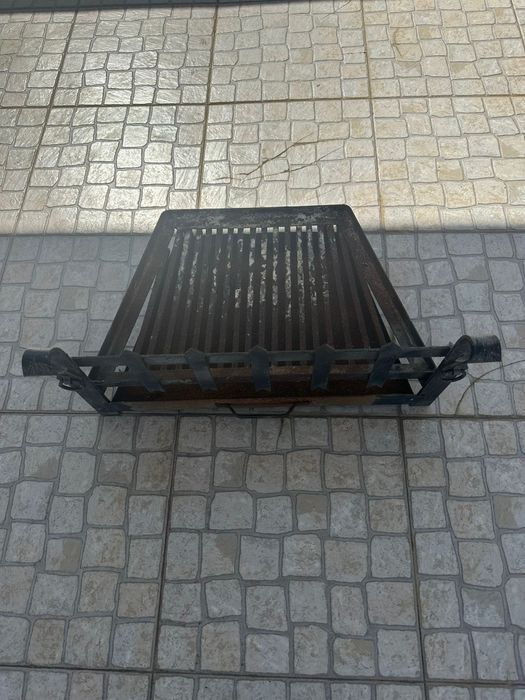 Grelha para lareira com gaveta da cinza
