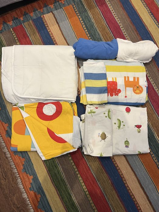 Cama criança 165x75cm, estrado, colchão, lencóis