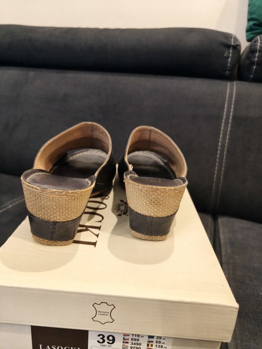 Klapki Lasocki 39 denim jeansy idealne