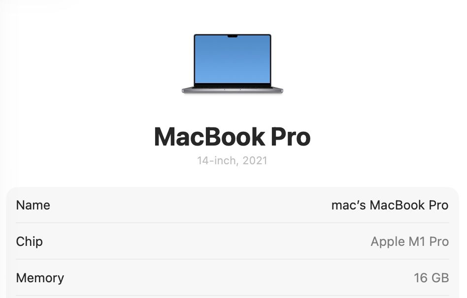 MacBook Pro 14’ 2021 M1 Pro 16Gb 512Gb Space Gray 88%