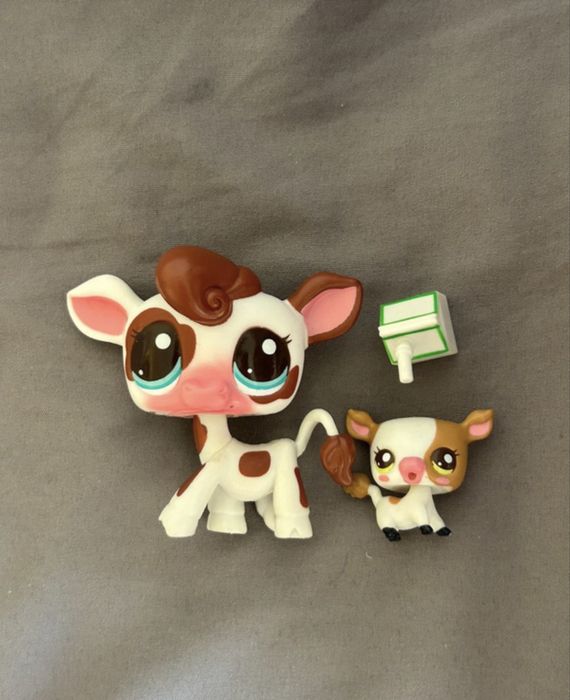 figurki lps littlest pet shop krówka mama i dziecko #2505 #2506