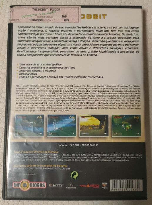 The Hobbit PC Game CD64284419220611121