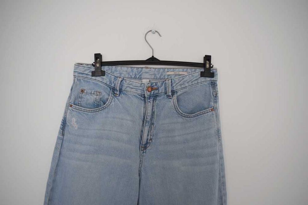 esprit spodnie szerokie dzwony wide leg wysoki stan w31 l30 xl