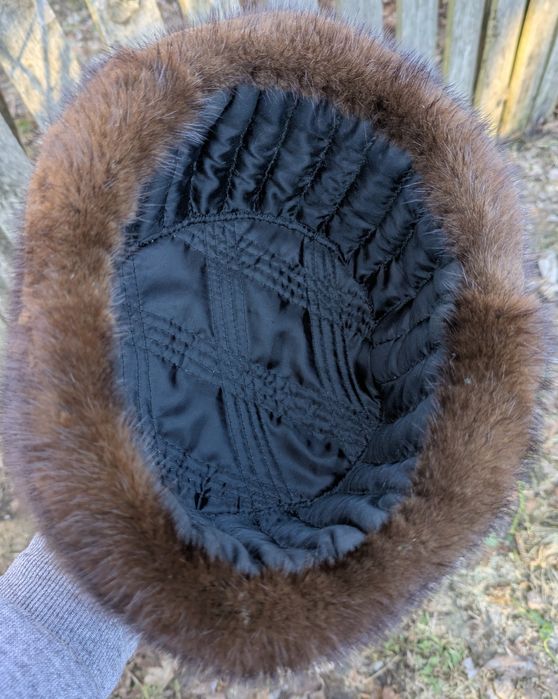 Шапка норкова натуральне хутро