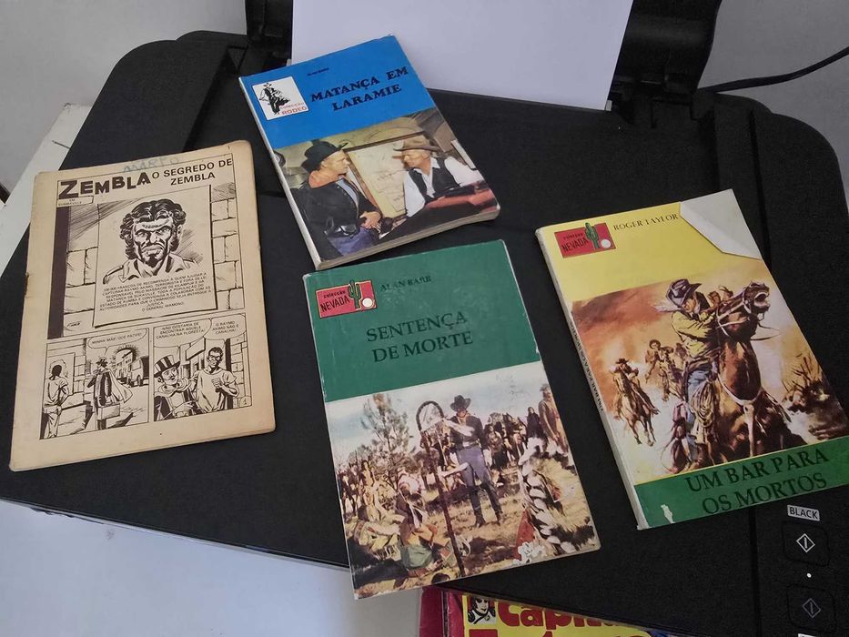 Lote de Revistas BD Antigas e Livros de Bolso Vintage (O Falcão, Tex, Ulisses 31)