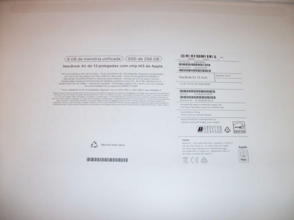 Caixa para Macbook. Somente a caixa