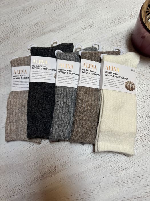 Skarpetki 5 par 35-38, z merynosa